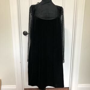 City Studio Womens‎ Shift Dress Plus Size 2X Black Cutout Back Long Sleeve NWT